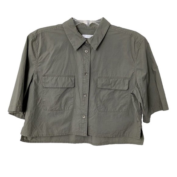 Equipment Tops - Equipment Femme Cropped Top  Short sleeve Blouse